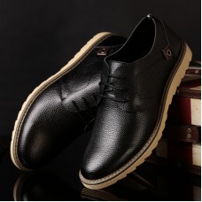 Men's Leather Shoes Low-help Lace up